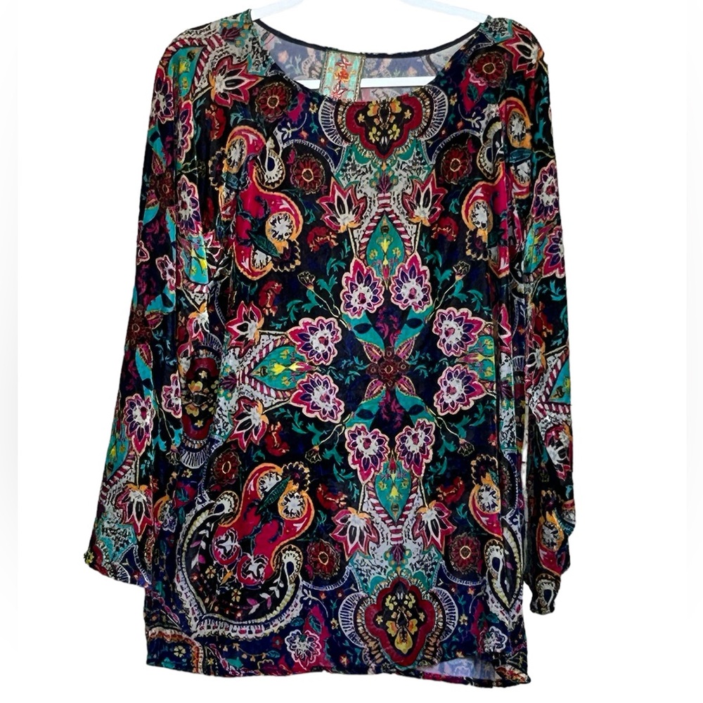 Johnny Was Colorful Floral Blouse
